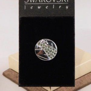 Authentic Swarovski Crystal Swan Stamped Tack Pin